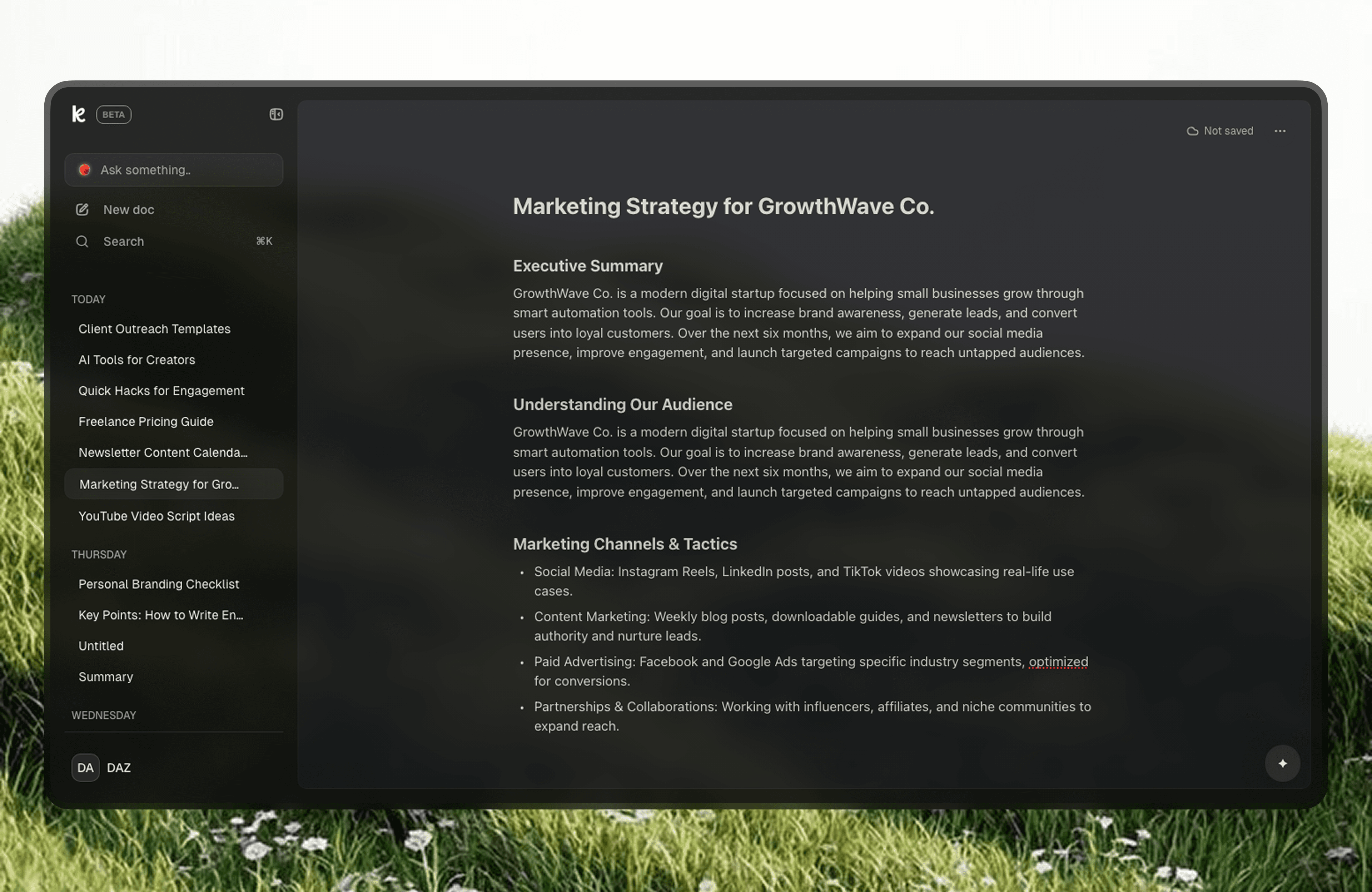 Klyne Demo - AI-powered document editor